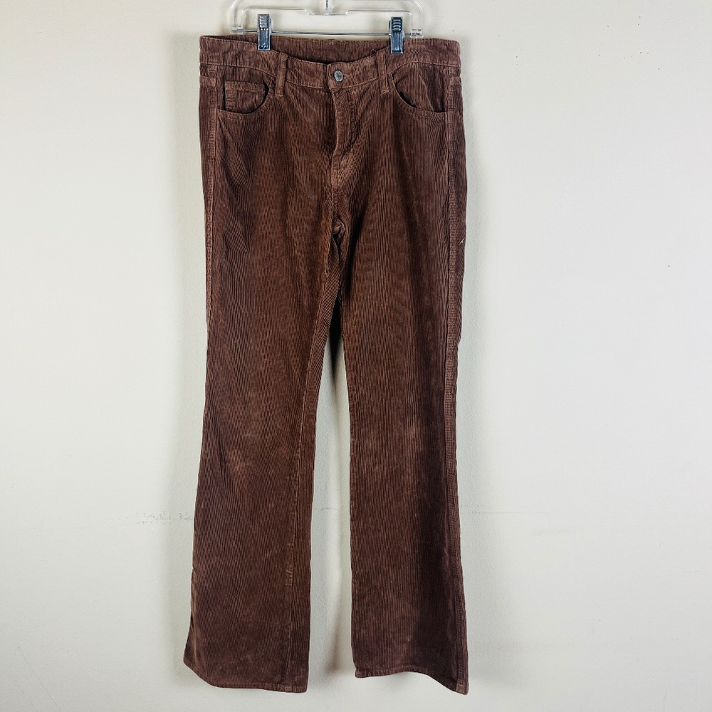 J Galt Women Flared Straight Corduroy Jeans Sz M 100% Cotton Brown